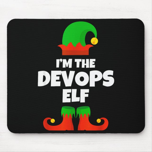 I'm The Devops Elf Family Pajama Christmas Enginee Mouse Mat (Front)