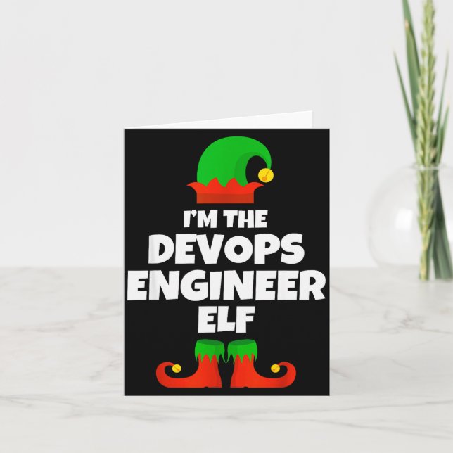 I'm The Devops Engineer Elf Family Pajama Christma Card (Front)