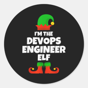 I'm The Devops Engineer Elf Family Pajama Christma Classic Round Sticker