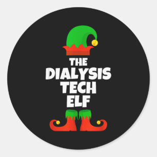 I'm The Dialysis Tech Elf Family Pajama Christmas  Classic Round Sticker
