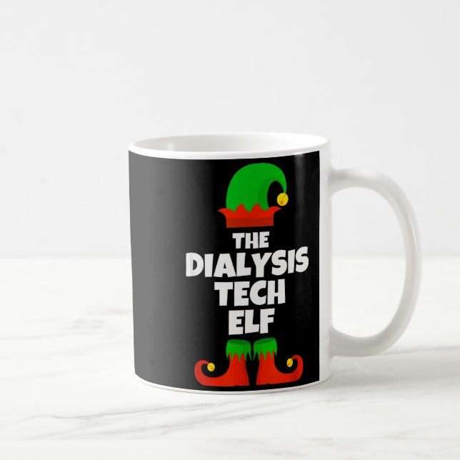 I'm The Dialysis Tech Elf Family Pajama Christmas  Coffee Mug (Right)