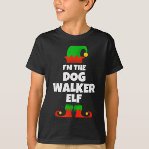 I'm The Dog Walker Elf Family Pajama Christmas Fun T-Shirt