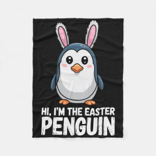 Im The Easter Penguin Cute Bunny Ears Women Boys G Fleece Blanket