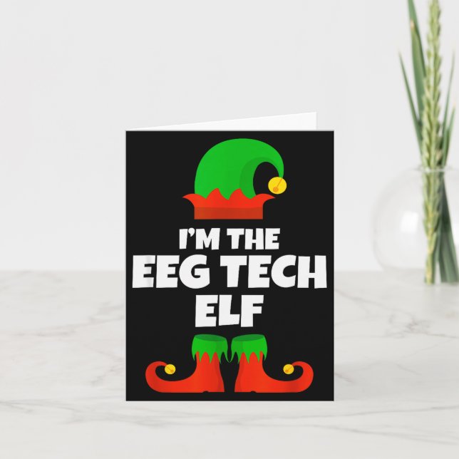 I'm The Eeg Tech Elf Family Pajama Christmas Funny Card (Front)