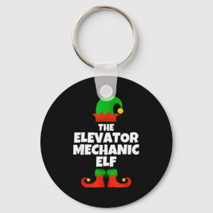 I'm The Elevator Mechanic Elf Family Pajama Christ Key Ring