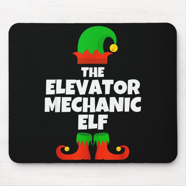 I'm The Elevator Mechanic Elf Family Pajama Christ Mouse Mat (Front)