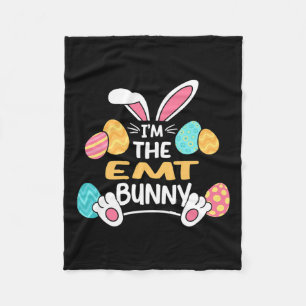 Im The Emt Bunny Paramedic Easter  Fleece Blanket