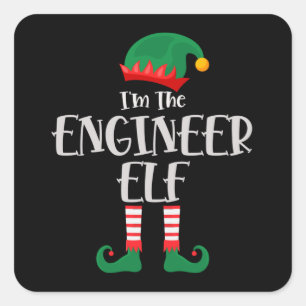 Im The Engineer Elf Matching Christmas Square Sticker