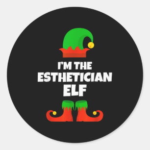 I'm The Esthetician Elf Family Pajama Christmas Be Classic Round Sticker