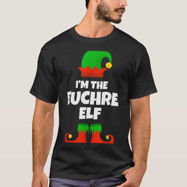 I'm The Euchre Elf Family Pajama Christmas Funny P T-Shirt (Front)