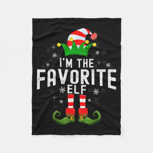 I'm The Favorite Elf Christmas Family Pjs Costume  Fleece Blanket (Front)