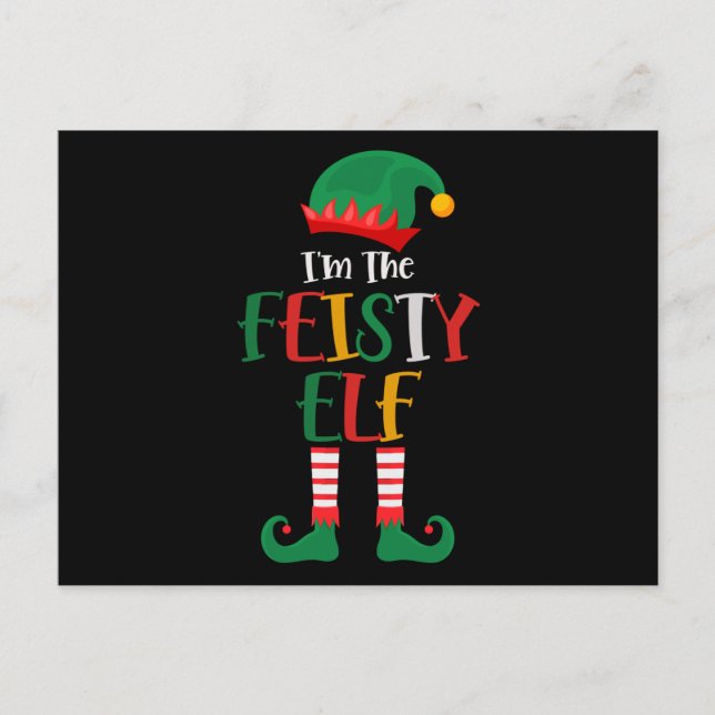 Im The Feisty Elf Matching Christmas Postcard (Front)