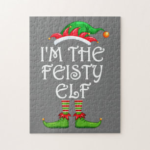 I'm The Feisty Elf Matching Family Group Christmas Jigsaw Puzzle
