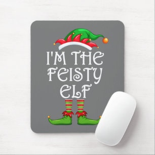 I'm The Feisty Elf Matching Family Group Christmas Mouse Mat