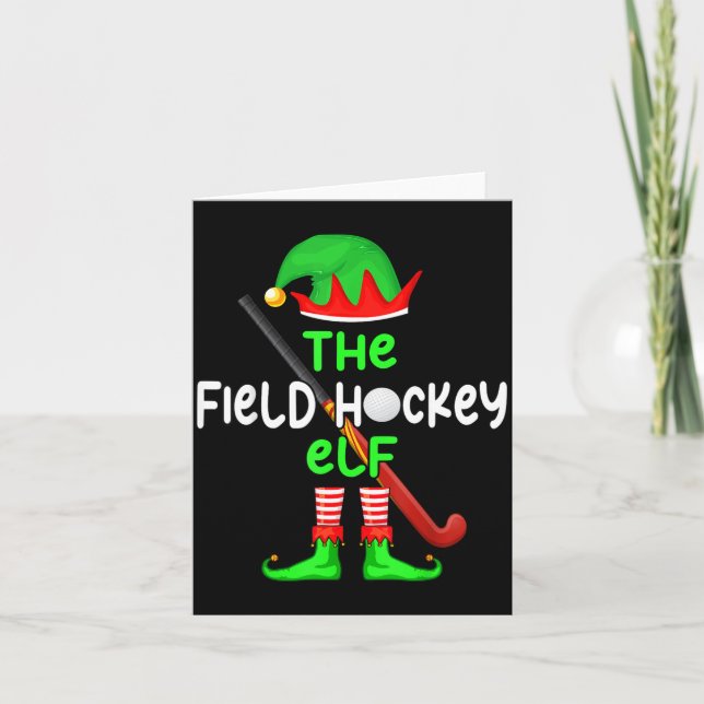 I'm The Field Hockey Elf Christmas Family Matching Card (Front)