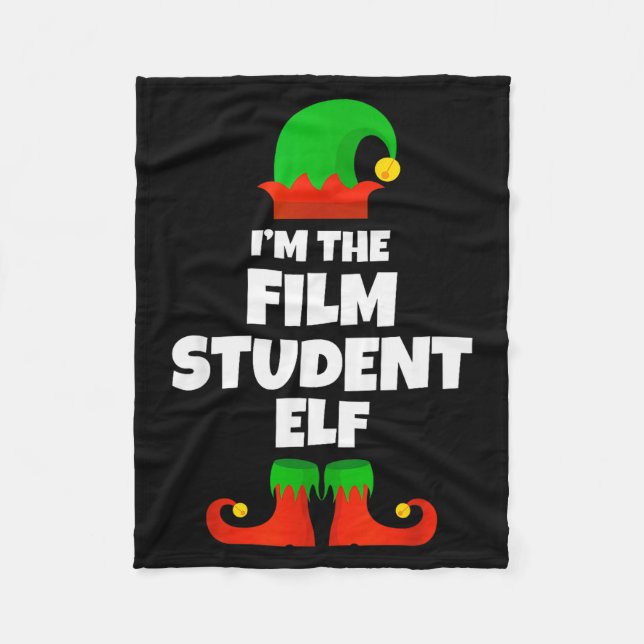 I'm The Film Student Elf Family Pajama Christmas F Fleece Blanket (Front)