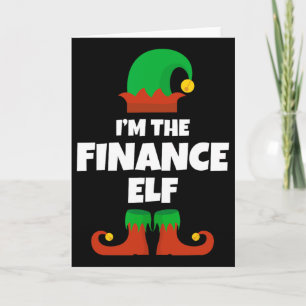 I'm The Finance Elf Family Pajama Christmas Funny  Card