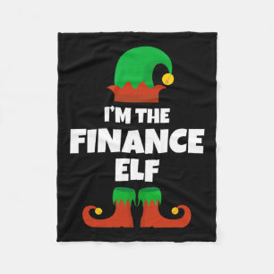 I'm The Finance Elf Family Pajama Christmas Funny  Fleece Blanket