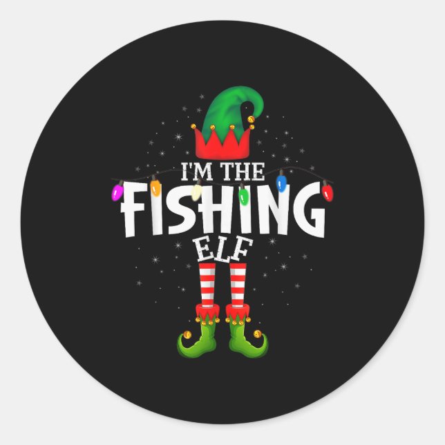 I'm The Fishing Matching Christmas Family  Classic Round Sticker (Front)