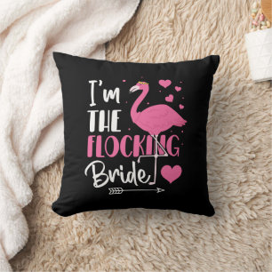 I'm the Flocking Bride Flamingo Bachelorette Party Cushion