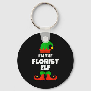I'm The Florist Elf Family Pajama Christmas Floral Key Ring
