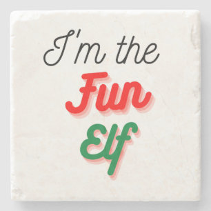 I'm The Fun Elf   Funny Joke Christmas Stone Coaster