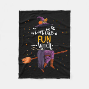Im The Fun Witch Halloween Matching Group Costume  Fleece Blanket