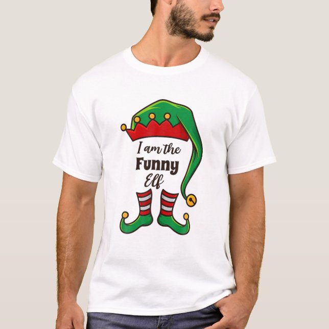 I'm The Funny Elf Xmas Matching Christmas Family T-Shirt (Front)