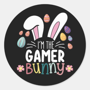 I'm The Gamer Bunny Gaming Easter Matching Classic Round Sticker