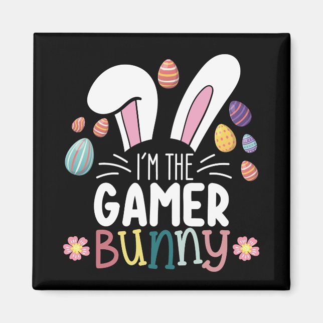 I'm The Gamer Bunny Gaming Easter Matching Magnet (Front)