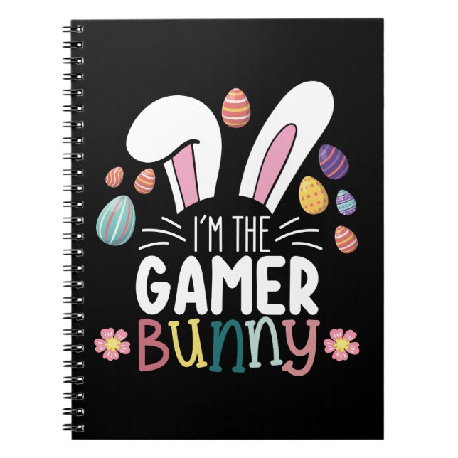 I'm The Gamer Bunny Gaming Easter Matching Notebook (Front)