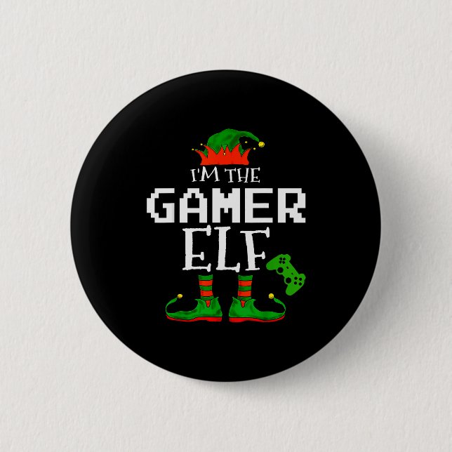 I'm The Gamer Elf Family Matching Gaming Christmas 6 Cm Round Badge (Front)
