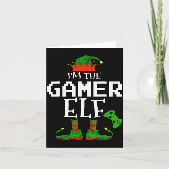 I'm The Gamer Elf Family Matching Gaming Christmas Card (Front)