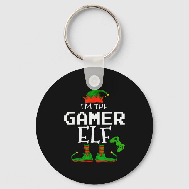 I'm The Gamer Elf Family Matching Gaming Christmas Key Ring (Front)