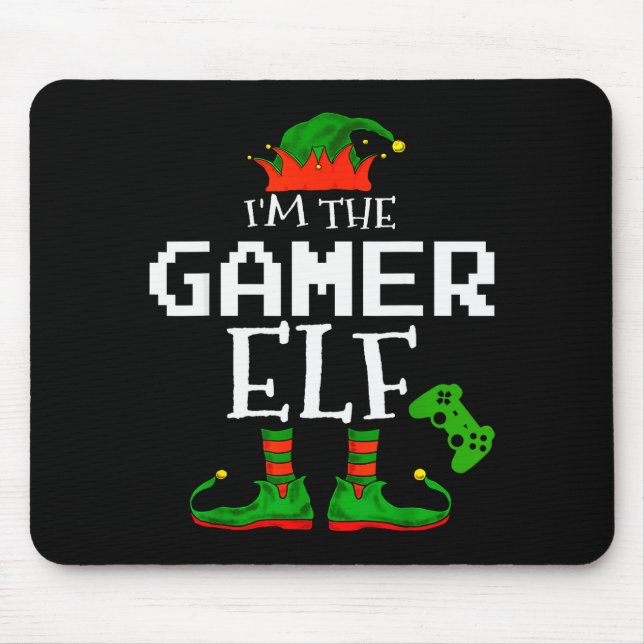 I'm The Gamer Elf Family Matching Gaming Christmas Mouse Mat (Front)