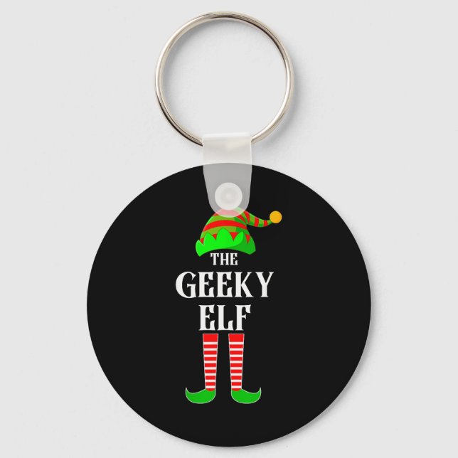 I'm The Geeky Elf Family Matching Costume Christma Key Ring (Front)