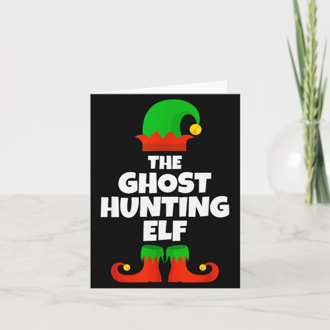 I'm The Ghost Hunting Elf Family Pajama Christmas  Card (Front)