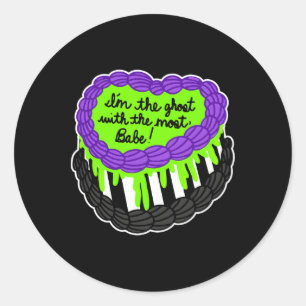I'm The Ghost With The Most Be Halloween Cake Desi Classic Round Sticker
