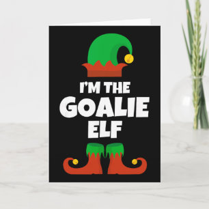 I'm The Goalie Elf Family Pajama Christmas Hockey  Card