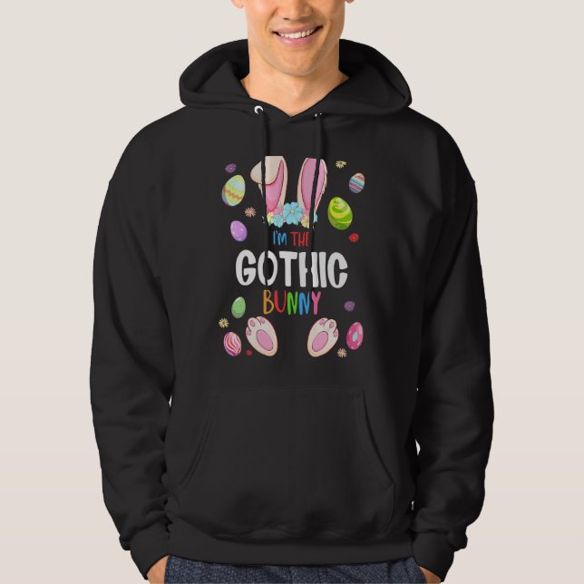 I'm The Gothic Bunny Easter Party Matching Family Hoodie (Front)