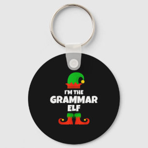 I'm The Grammar Elf Family Pajama Christmas Englie Key Ring