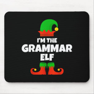 I'm The Grammar Elf Family Pajama Christmas Englie Mouse Mat
