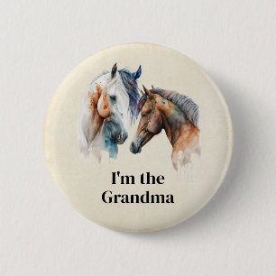I'm the Grandma Beautiful Horses Western Boho 6 Cm Round Badge