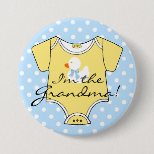 I'm The Grandma Blue Polka Dots and Yellow 7.5 Cm Round Badge