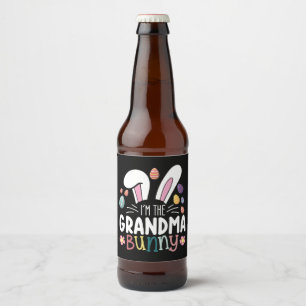 I'm The Grandma Bunny Easter Family Matching Beer Bottle Label