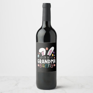 I'm The Grandma Bunny Easter Family Matching Wine Label