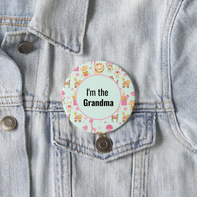 I'm the Grandma Cute Animal Pattern Button (In Situ)