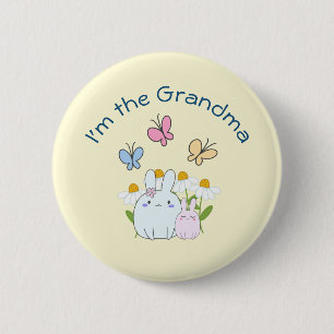 I'm the Grandma Cute Bunnies 6 Cm Round Badge
