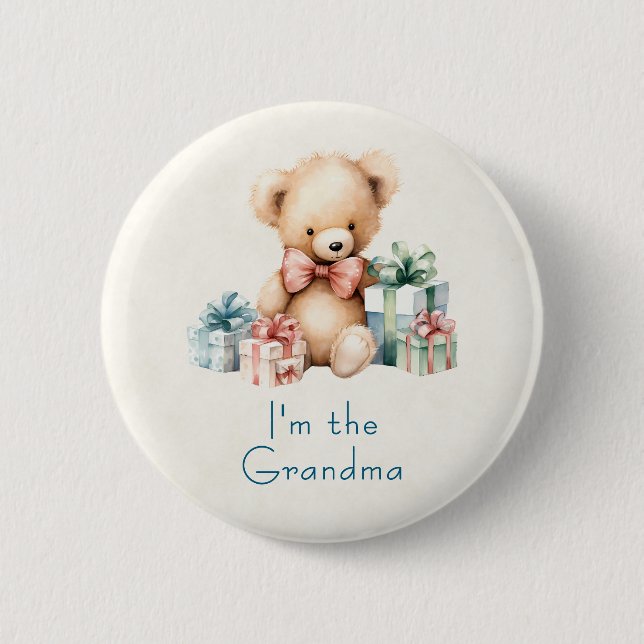 I'm the Grandma Cute Teddy Bear 6 Cm Round Badge (Front)