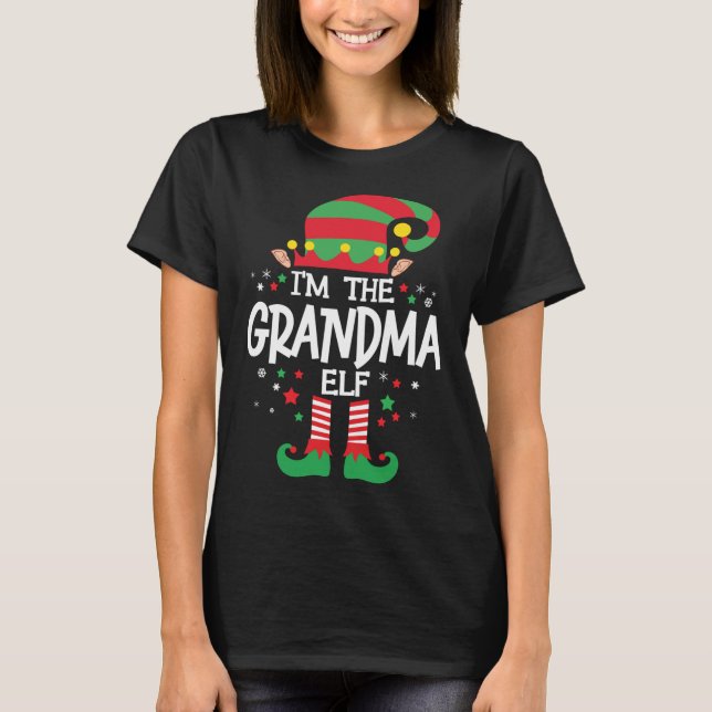 I'm the Grandma Elf Christmas Matching Family Grou T-Shirt (Front)